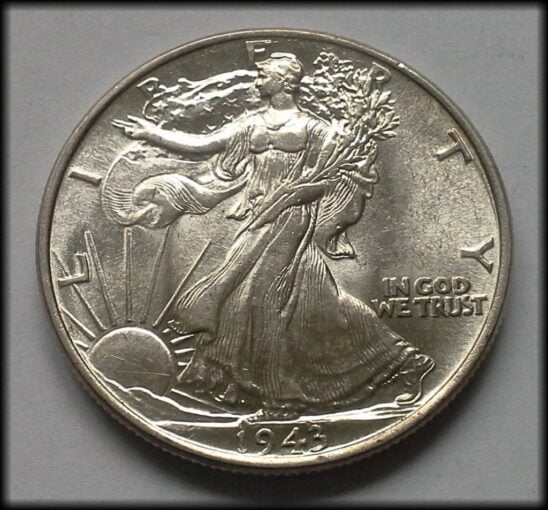 1943 Silver Walking Liberty Half Dollar - Collectible Investors