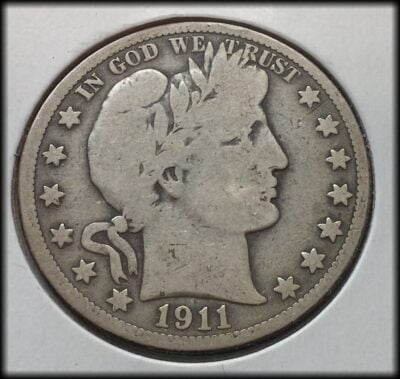 1911 Silver Barber Half Dollar