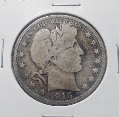 1915 Silver Barber Half Dollar -VG #10010