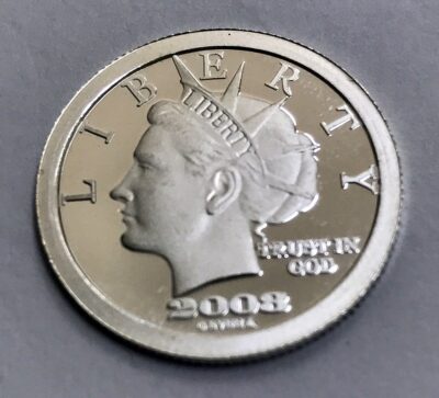 2008 1/10 OZ $5 Liberty NORFED Plain Back Silver Round