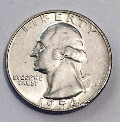 1954-D Silver Washington Quarter AU #3317