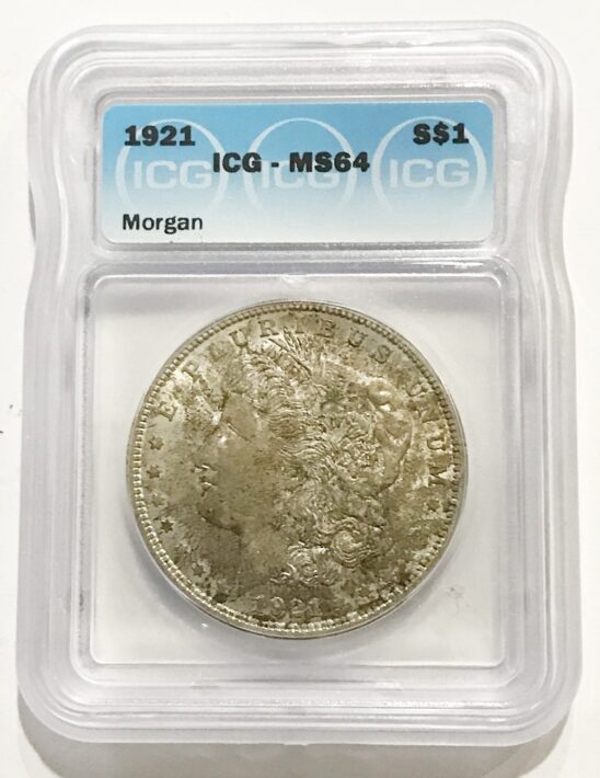 1921 BU Morgan Silver Dollars - ICG MS64