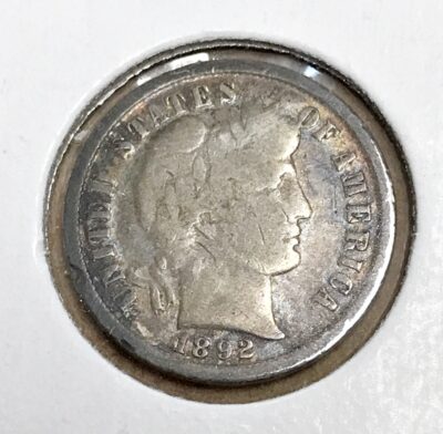 1892 Silver Barber Dime VG #1377