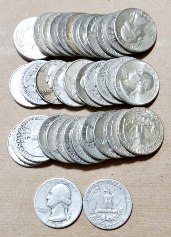 90% Silver Washington Quarters - Avg Circulated 1932-1964