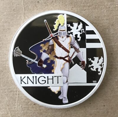 2010 Great Warriors Knight $1 Tuvalu 1 oz. .999 Silver Proof