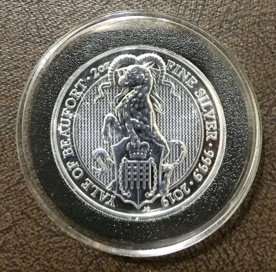 2019 Great Britain 2 oz .9999 Silver Yale of Beaufort - Queens Beasts Coin