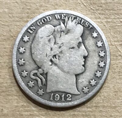 1912-D Silver Barber Half Dollar VG