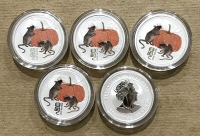 2020 Australia Perth Mint Lunar Mouse 1/4 oz Silver Colored