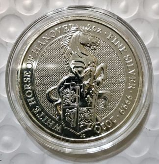 2020 Queens Beast ~White Horse Of Hanover 2 Oz .9999 Silver Coin
