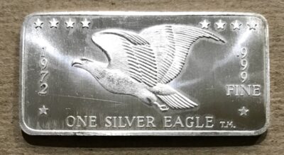 1972 Vintage Foster Mint Silver Eagle 1 oz Bar