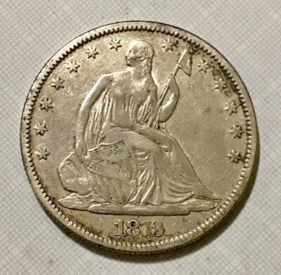 1873 Silver Seated Liberty Half Dollar - Closed 3