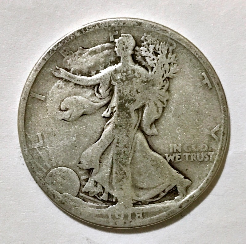 1918-D Silver Walking Liberty Half Dollar - Good