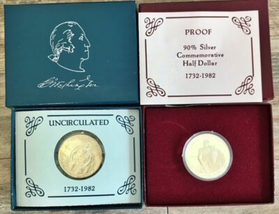 1982 D.S Commemorative Silver Washington Half Dollars