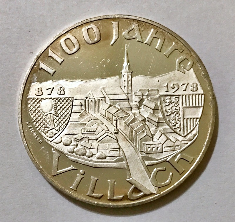 Austria 1978 - 100 Schilling Silver 1100th Anniversary of Villach