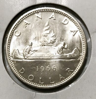 1966 Canada Silver Dollar BU/Prooflike