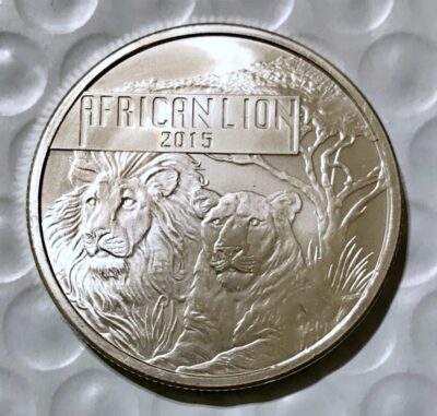 2015 Burundi African Lion 5000 Francs 1 oz .999 Fine Silver Coin
