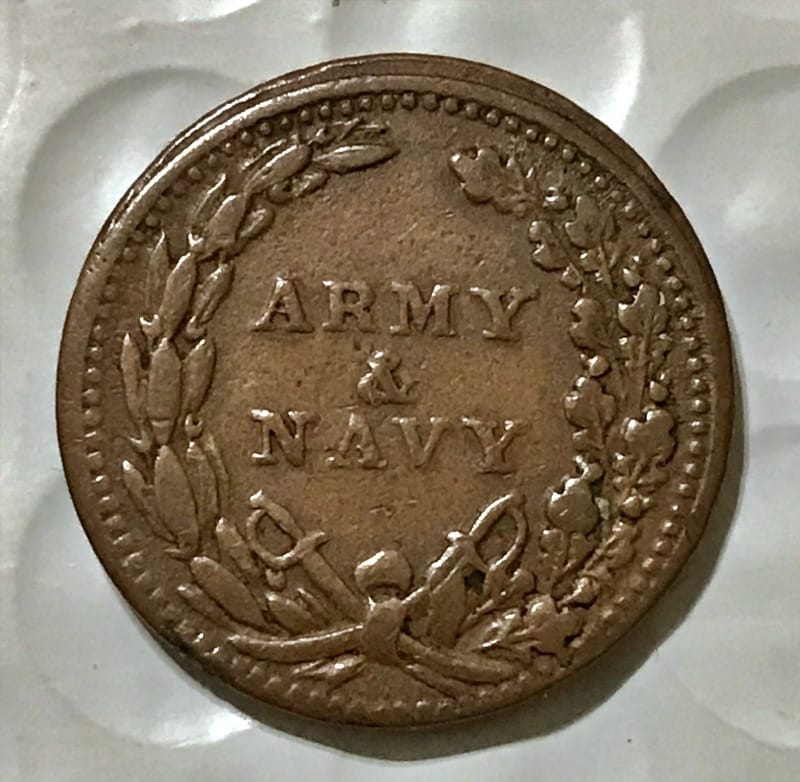 1863 Civil War Token Army & Navy 23/306 - Image 2