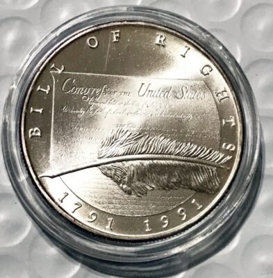 1991 200th Anniversary Bill of Rights Chrysler Corporation 1oz Silver Round