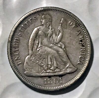 1861 Seated Liberty Silver Dime