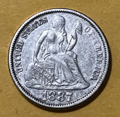 1887 Seated Liberty Silver Dime
