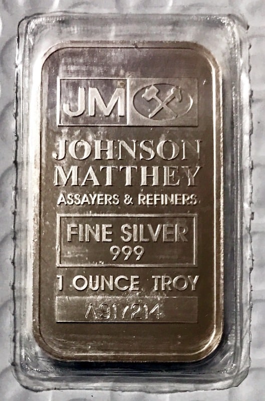 Johnson Matthey 1 oz. .999 Silver Bar