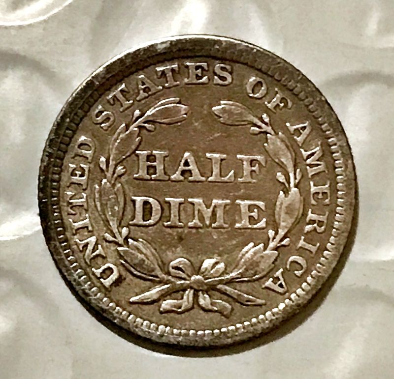 1854 W/Arrows Silver Seated Liberty Half Dime - Image 2