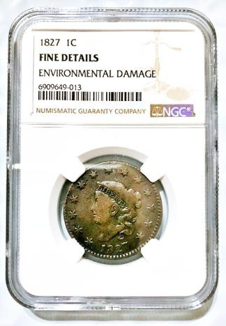 1827 Coronet Liberty Head Large Cent NGC Fine Details