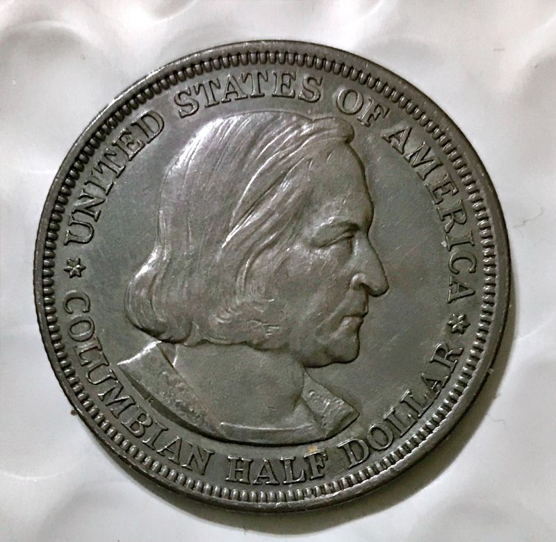 1893 Columbian Commemorative Half Dollar Steel/Blue Toning - Image 2