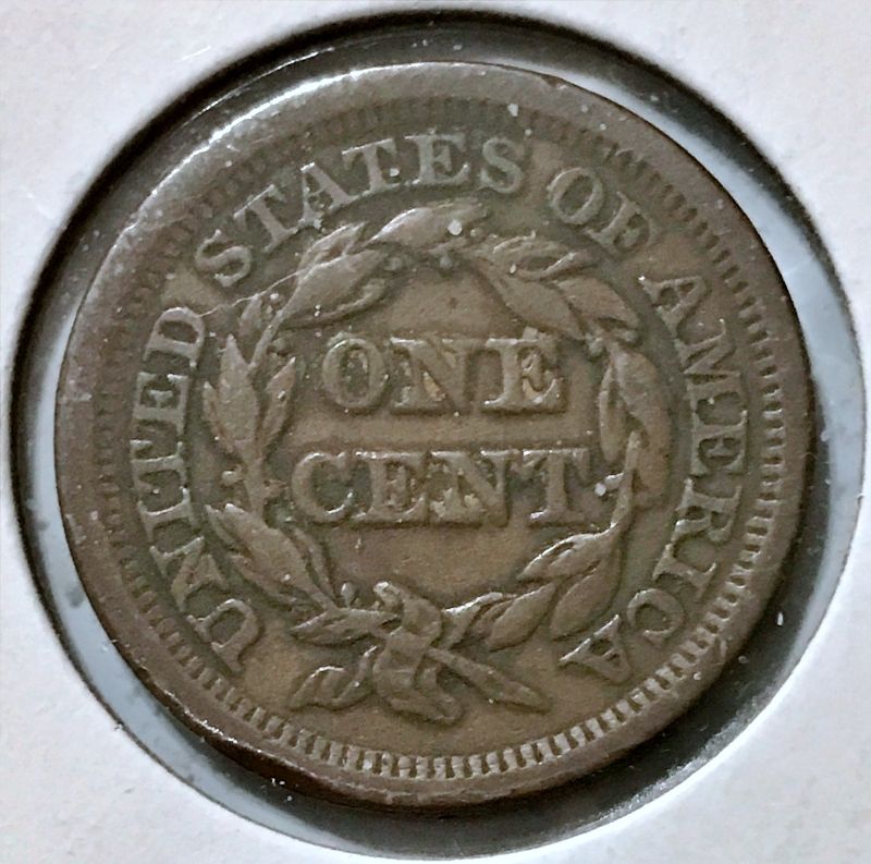 1853 Braided Hair Liberty Head Large Cent - VF+ - Image 2