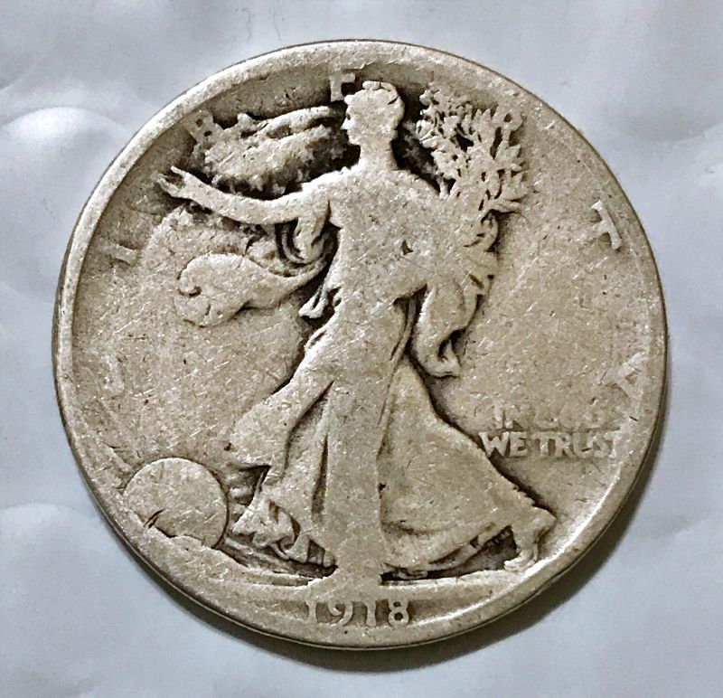 1918-S Silver Walking Liberty Half Dollar - Good