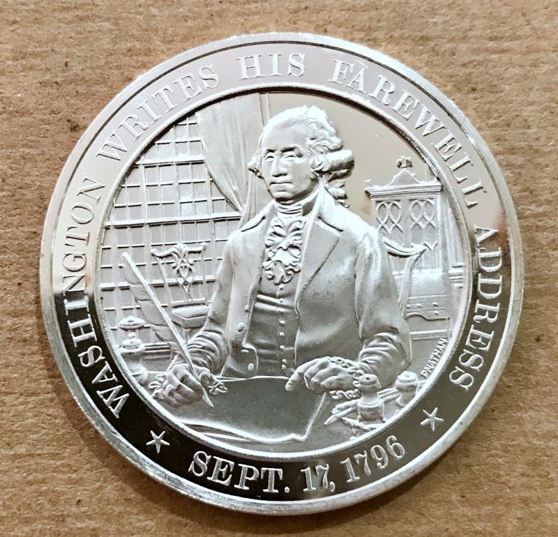 1969 Franklin Mint Sterling 41.0g - Washington's Farewell