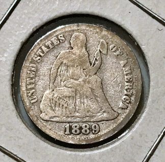 1889 Seated Liberty Silver Dime - VG