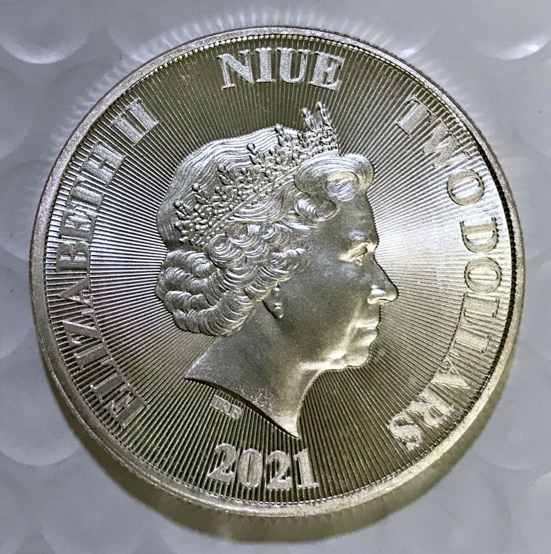 2021 Niue $2 Tree of Life 1 oz 9999 Silver Coin #7796 - Image 2