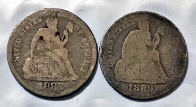1883 & 1889 Seated Liberty Silver Dimes