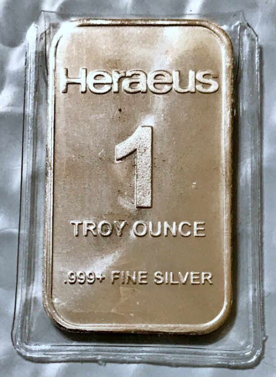 Heraeus 1 oz. 999 Silver Art Bar