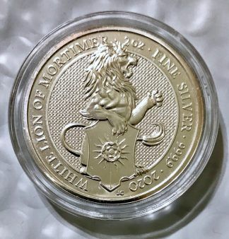 2020 Queens Beast ~White Lion Of Mortimer 2 Oz .9999 Silver Coin