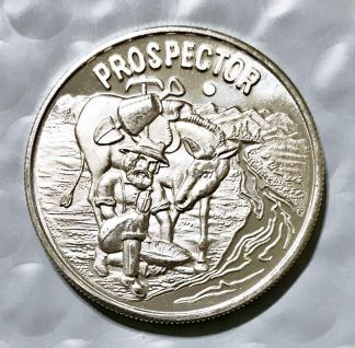 Prospector Mining Conestoga Wagon Rare 1 oz .999 Silver Round