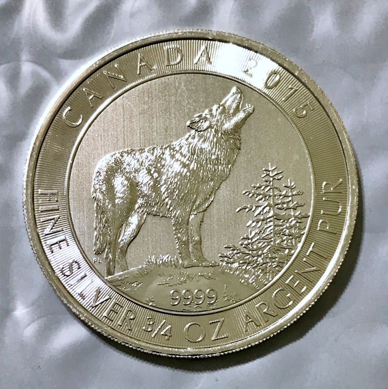 2015 Canada 3/4 oz Silver Grey Wolf BU