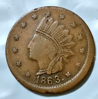 1863 Not One Cent Indian Head US Civil War Copper Token