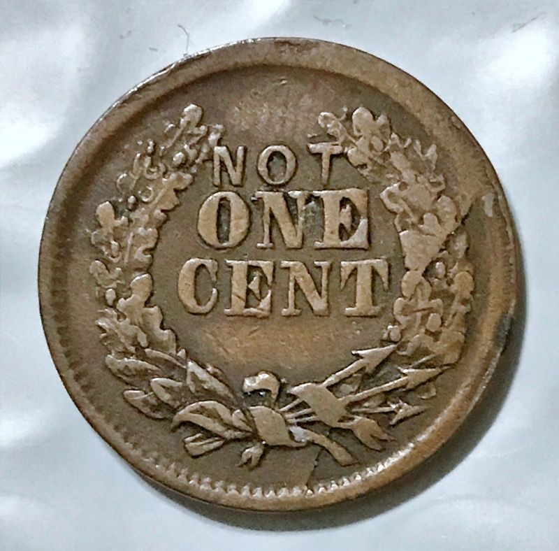 1863 Not One Cent Indian Head US Civil War Copper Token - Image 2