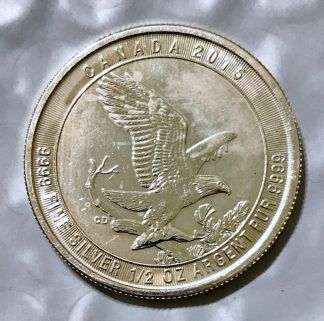 2015 Canada $2 Bald Eagle 1/2 Oz .9999 Silver Coin - Imperfect