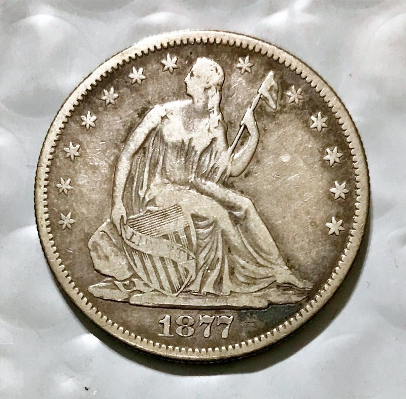 1877-S Seated Liberty Half Dollar 50c - F/VF