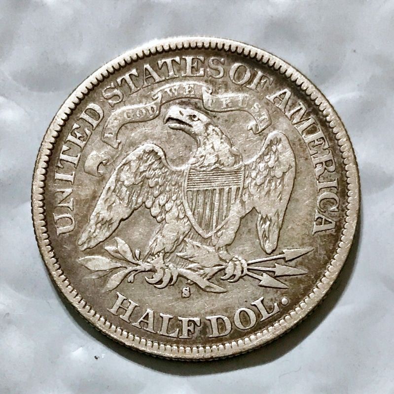 1877-S Seated Liberty Half Dollar 50c - F/VF - Image 2