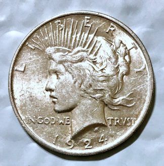 1924 US Silver Peace Dollar - AU