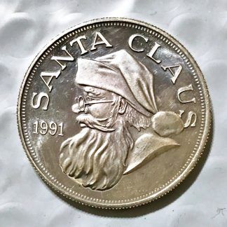 1991 Vintage 1 oz .999 Silver Santa Claus Round
