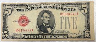 1928 C $5 Red Seal United States Note