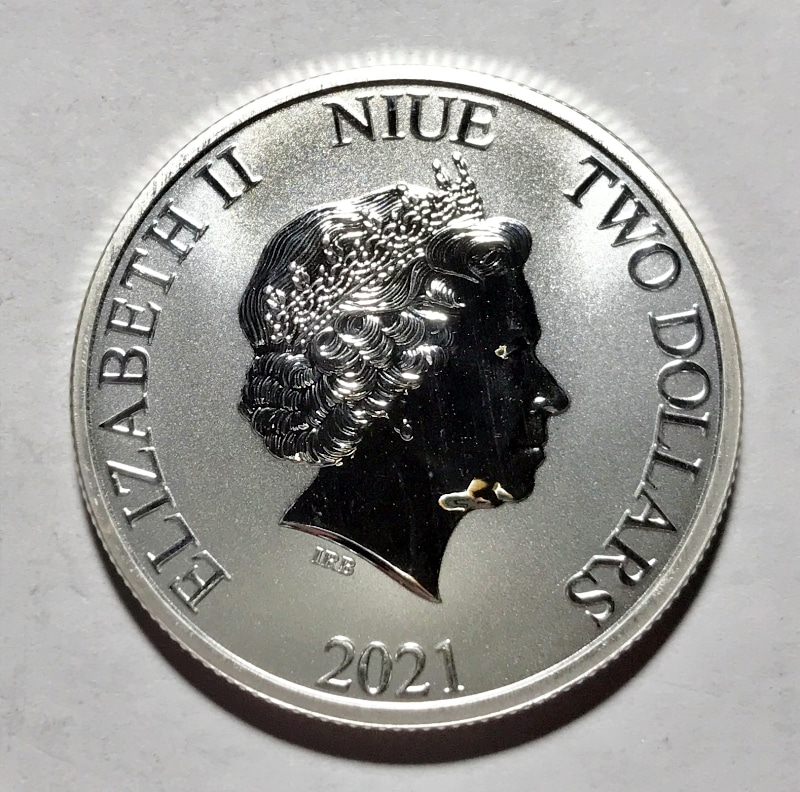 2021 Tuvalu John Wayne Courage 1 oz Silver Coin - Image 2
