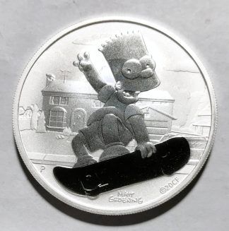 2020 Tuvalu The Simpsons Bart 1 oz Silver Coin