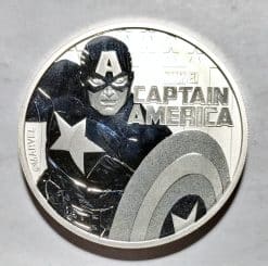 2019 Tuvalu 1 oz Silver $1 Marvel Series Captain America Coin