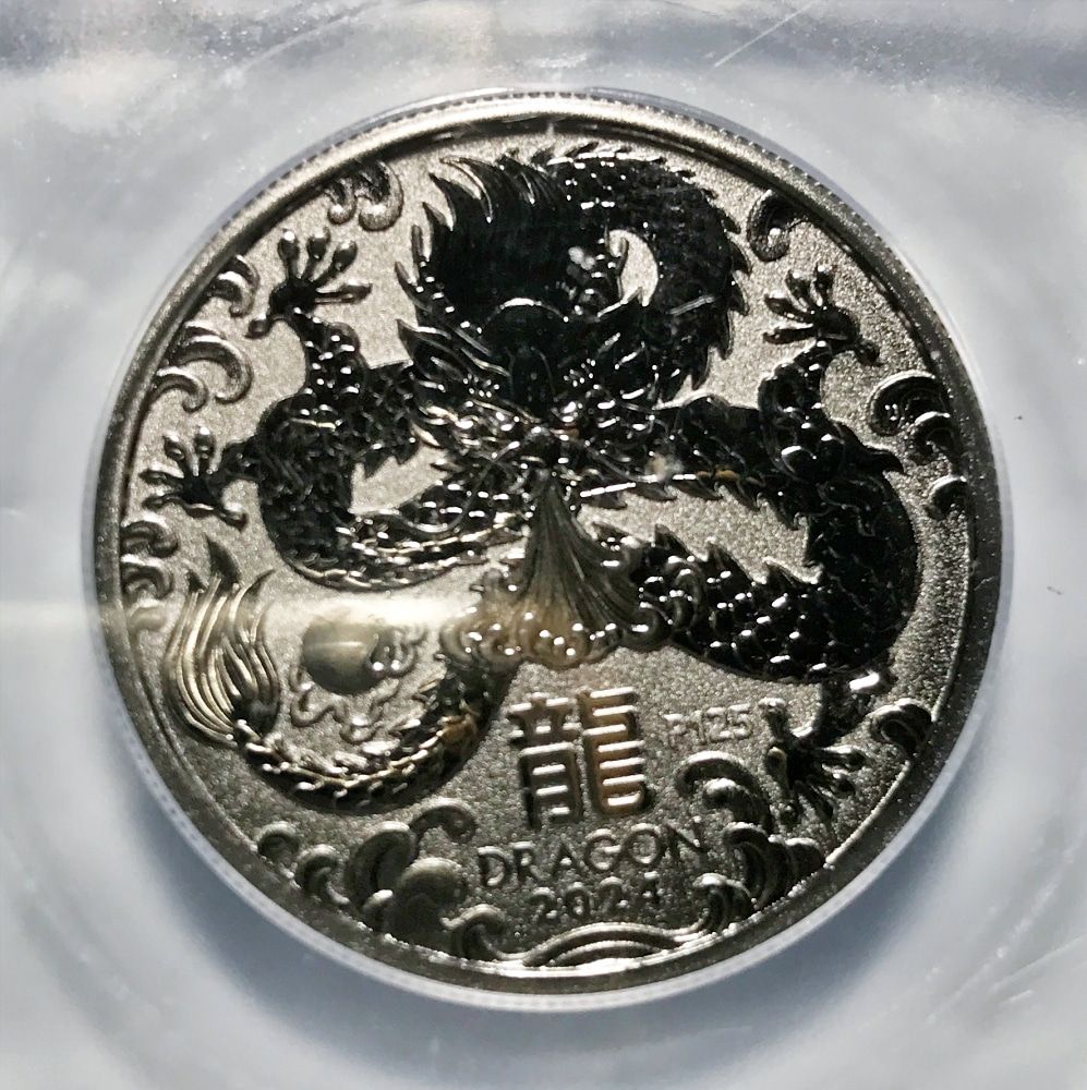 2024 Perth Mint Dragon 1/2ozt .9999 Silver Black Ruthenium ICG BU Limited 1/1000 - Image 2